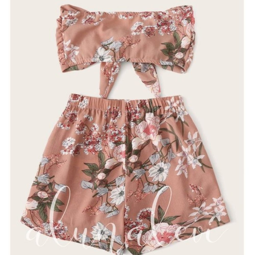 Floral Print Shorts SEt - Picture 2 of 2